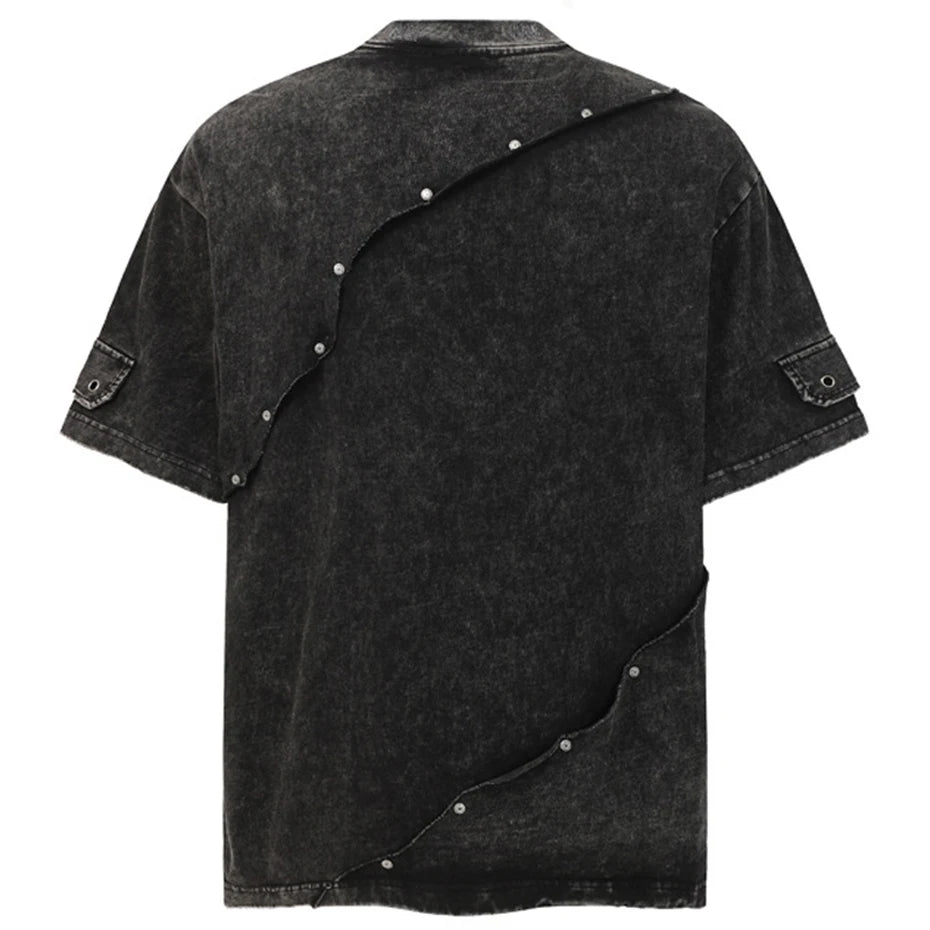 Rivet Vintage Patchwork Oversized T-Shirt — front view