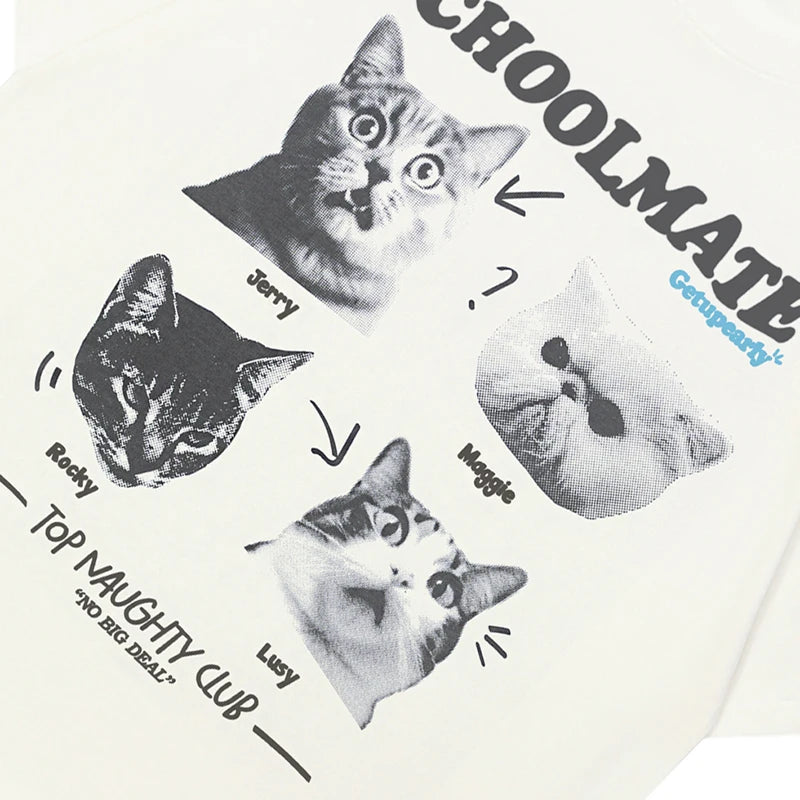 White Cat Graphic T-Shirt — front view