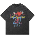 Vintage Black Graffiti Faded T-Shirt — detail shot