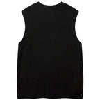 Y2K Black Star Patchwork Oversized Vest — front view