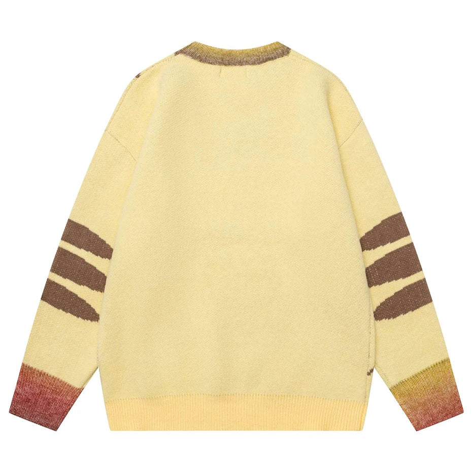 Vintage Y2K Cat Knit Oversized Sweater — detail shot