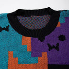 Y2K Cartoon Graphic Knit Oversized Sweater — back view