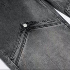 Vintage Patchwork Denim Wide Leg Jeans — detail shot