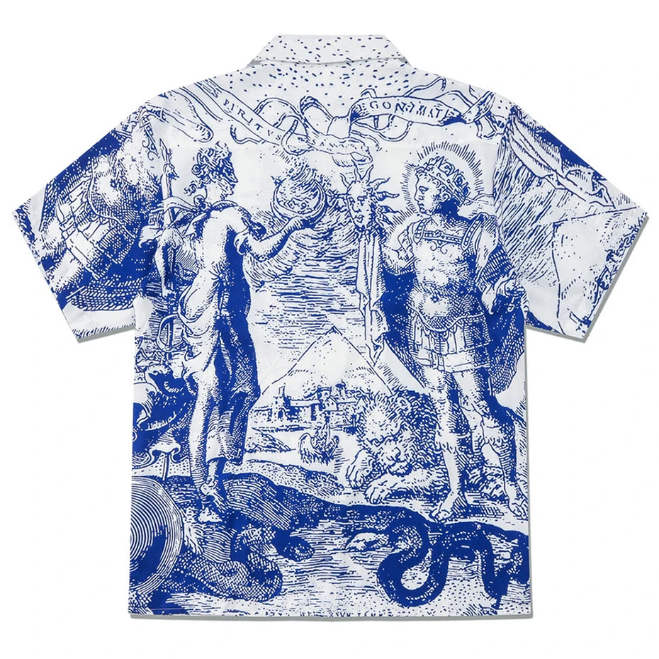 Hawaii Graphic Short Sleeve Button-Up Shirt — front view