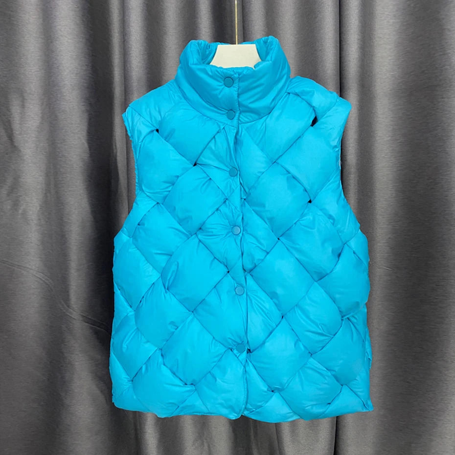 Weave Black Padded Loose Puffer Jacket — styling shot