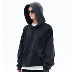 Vintage Patchwork Hoodie — fit shot