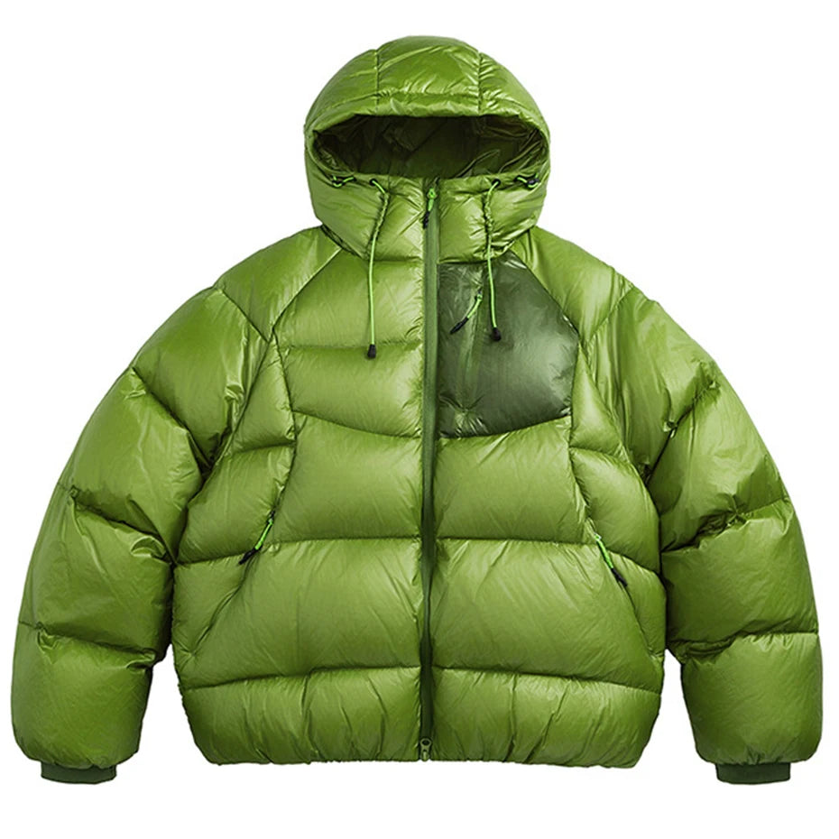White Puffer Jacket — back view