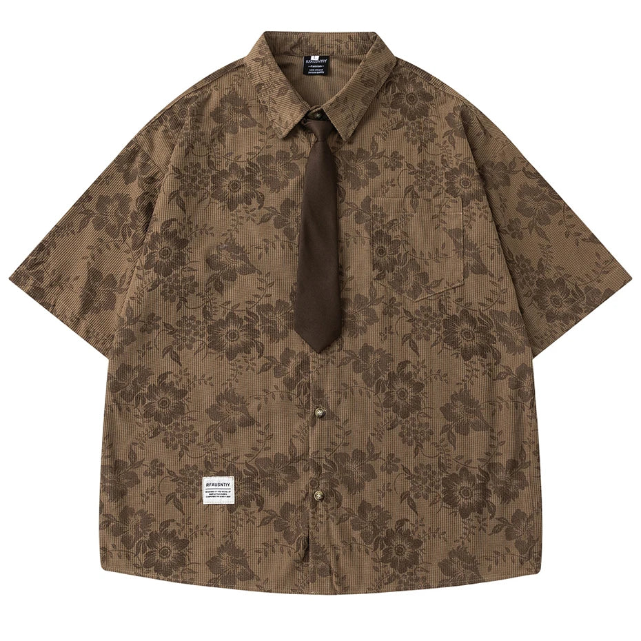 Vintage Flower Graphic Loose Shirt — styling shot