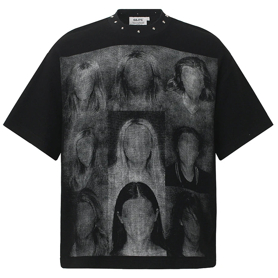 Shirts Y2K Black Graphic Oversized T-Shirt — styling shot