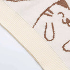 Vintage Y2K Cat Knit Oversized Sweater — fabric close-up