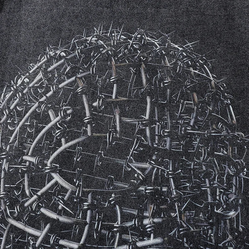 Vintage Black Mask Graphic Loose T-Shirt — fit shot