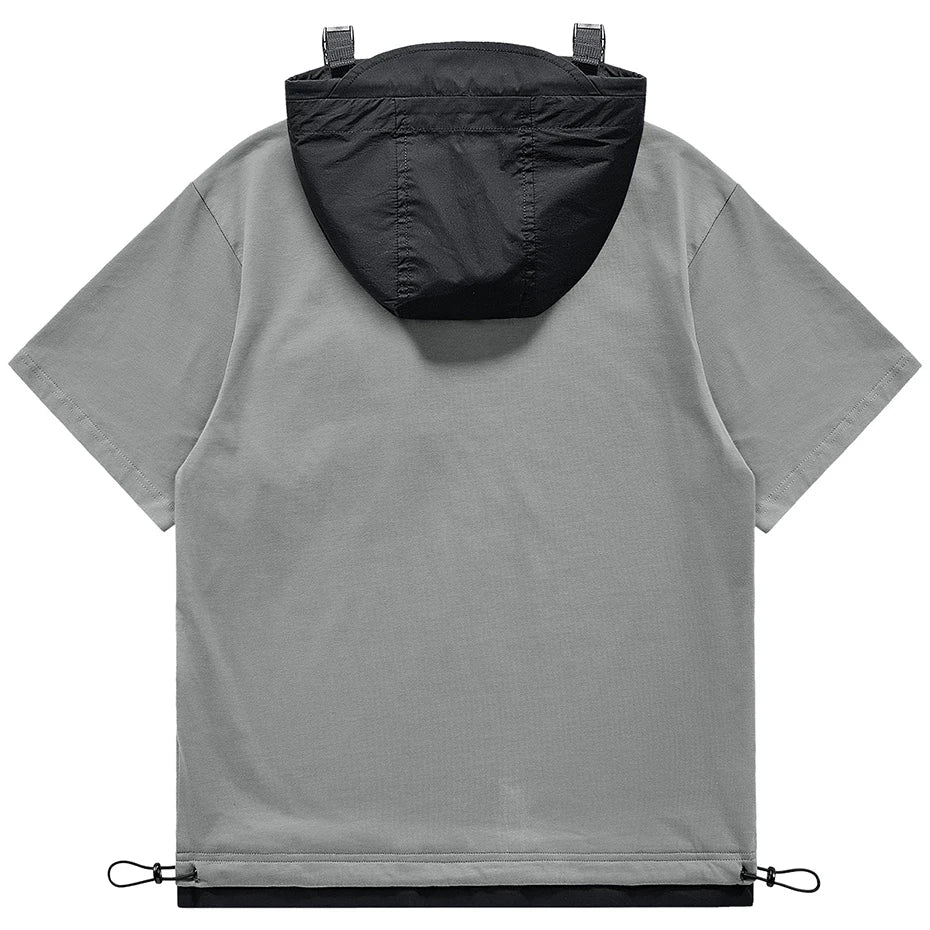 Techwear Hooded Oversized T-Shirt — front view