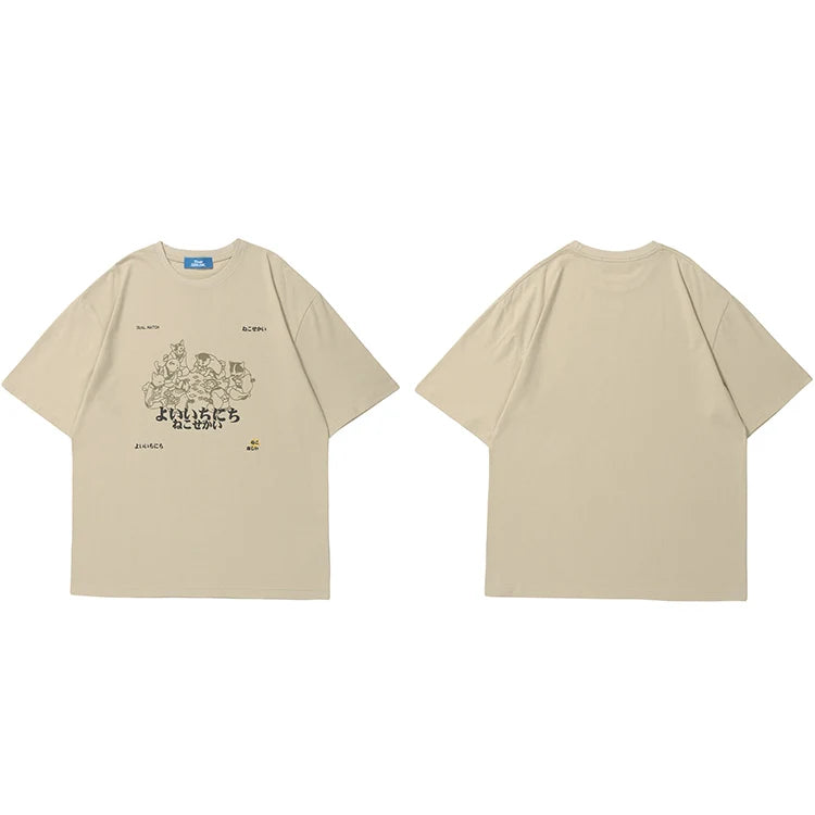 White Kanji Print T-Shirt — detail shot