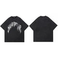 Vintage Black Shadow Washed Relaxed T-Shirt — fabric close-up