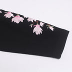 Y2K Flower Embroidered Oversized T-Shirt — fabric close-up