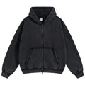 Vintage Black Zip Oversized Coat — styling shot
