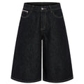 Wide Loose Denim Shorts — back view