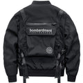 Techwear Black Car Oversized Bomber Jacket — styling shot
