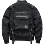 Techwear Black Car Oversized Bomber Jacket — styling shot