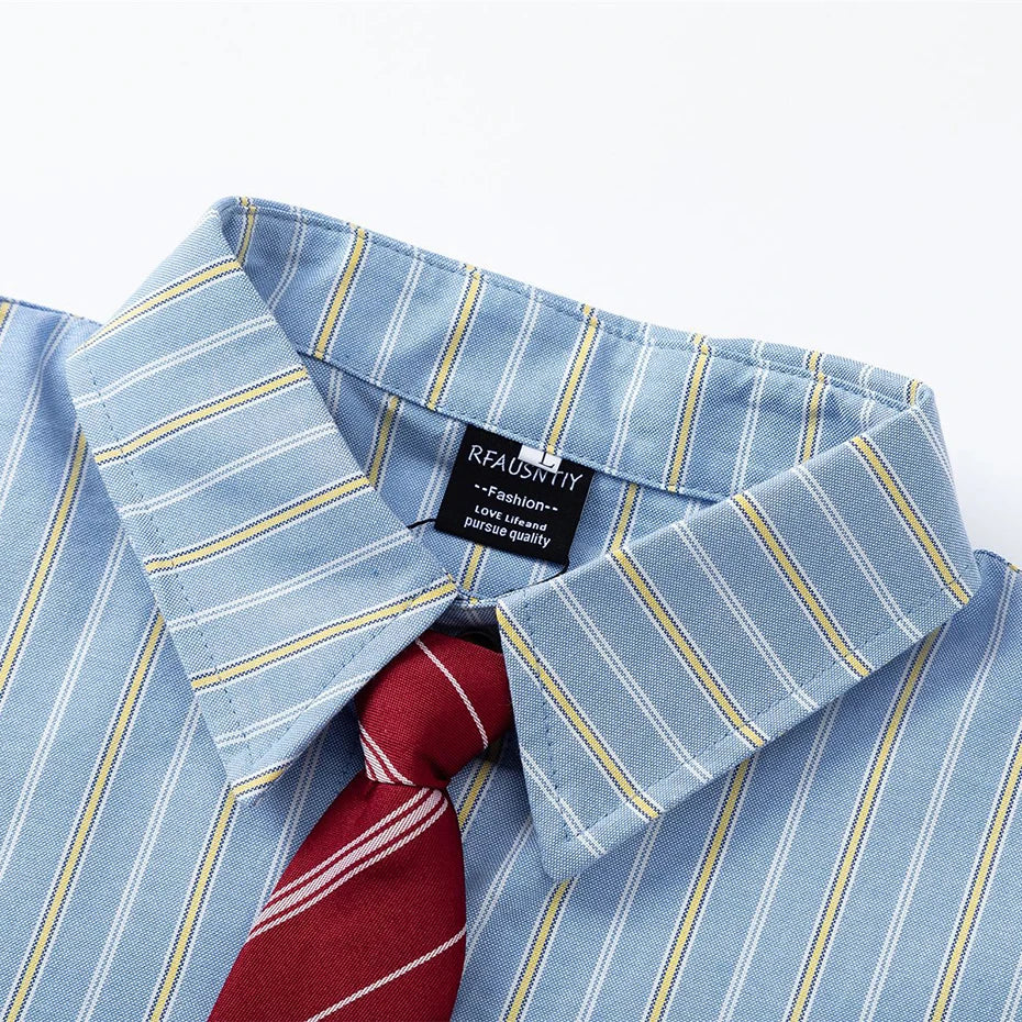 Shirts Vintage Striped Loose Shirt — fit shot