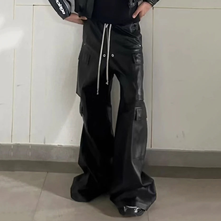 Black Baggy Cargo Pants — back view