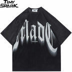 Gradient Letter Graphic Oversized T-Shirt — detail shot