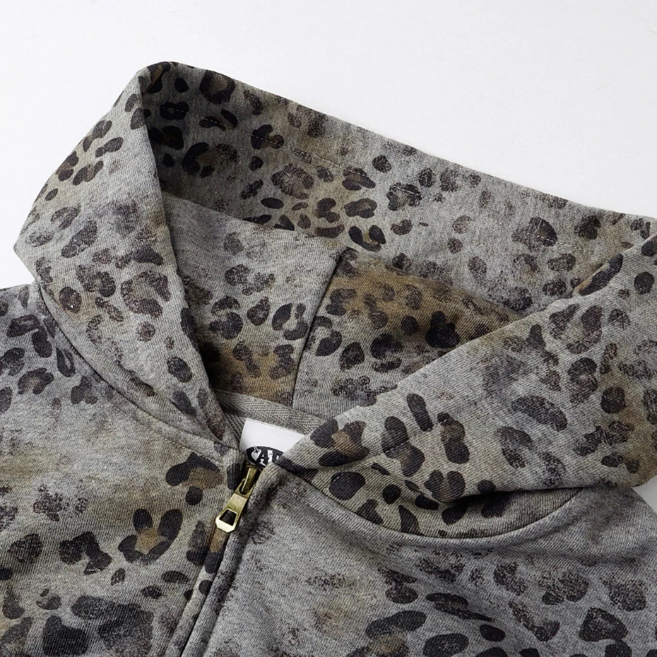 Vintage Leopard Oversized Jacket — back view