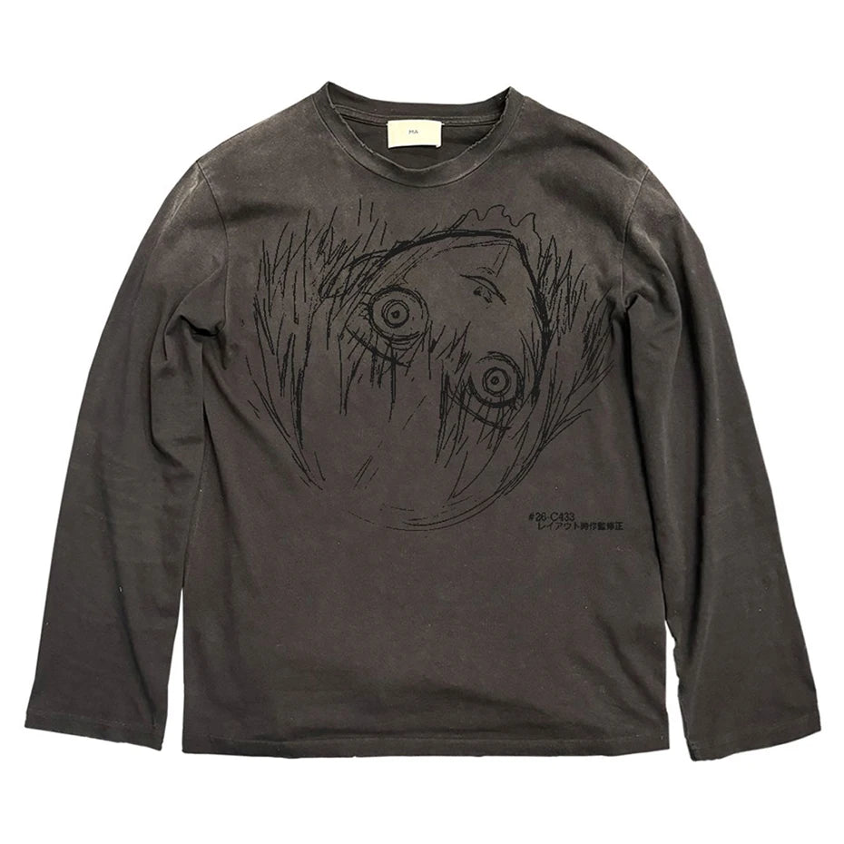 Vintage Anime Graphic Oversized T-Shirt — back view