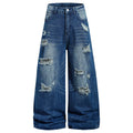 Wide Vintage Blue Denim Baggy Jeans — styling shot