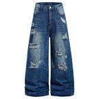Wide Vintage Blue Denim Baggy Jeans — styling shot