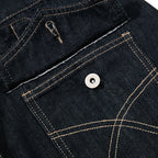 Wide Vintage Black Denim Baggy Jeans — detail shot