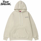 Bear Letter Print Fleece Hoodie — front view