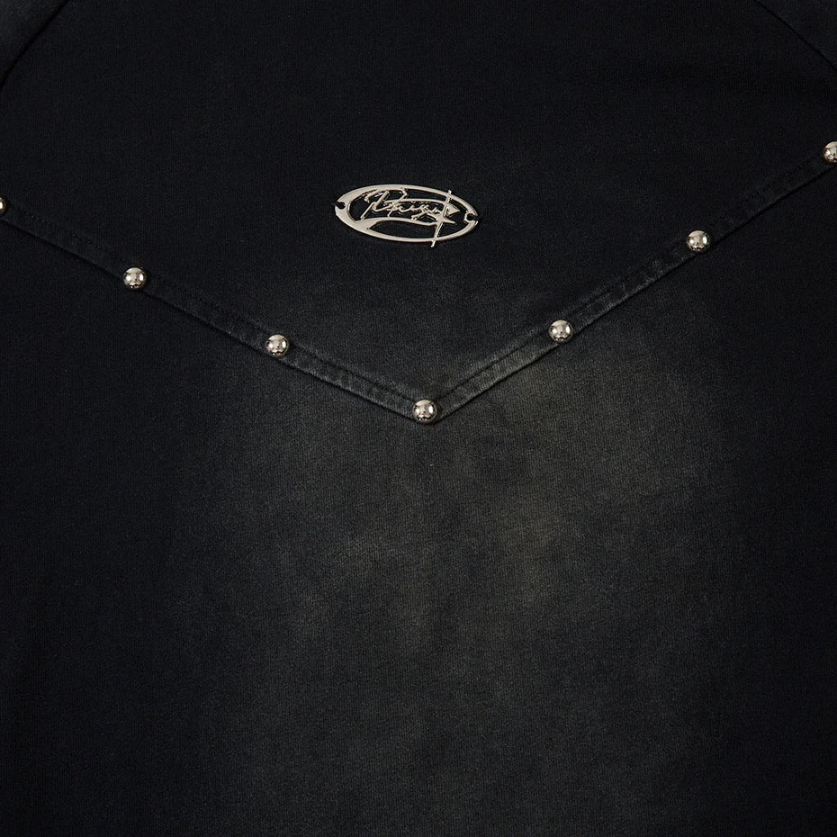 Punk Patchwork Oversized T-Shirt — fit shot
