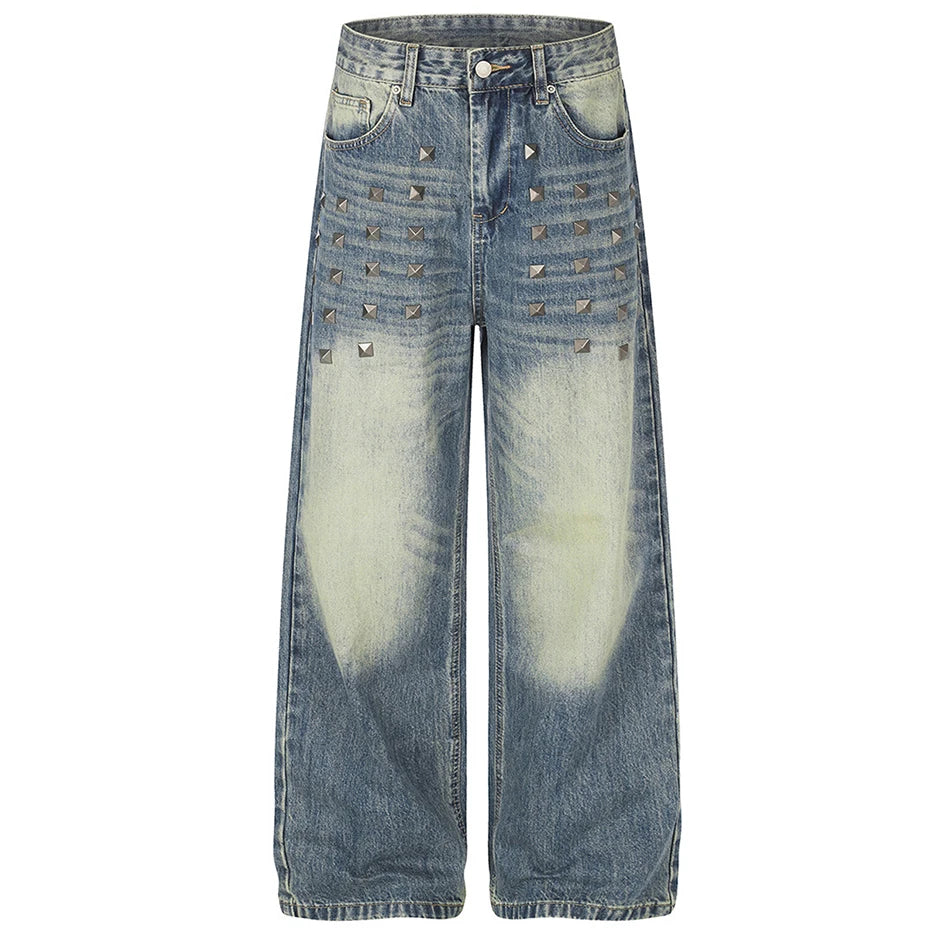 Vintage Denim Loose Jeans — fabric close-up
