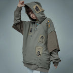 Y2K Patchwork Oversized Hoodie — back view
