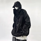 Techwear Car Hooded Oversized Coat — styling shot