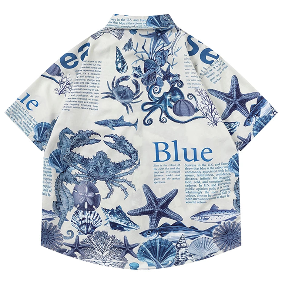Letter Print Oversized Shirt — front view