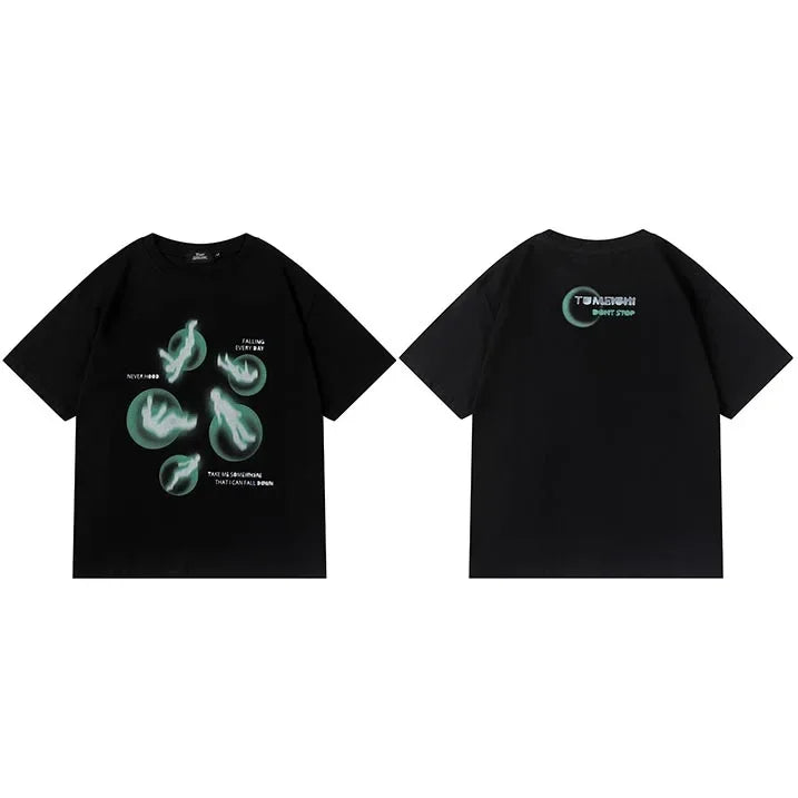 Black Graphic T-Shirt — detail shot
