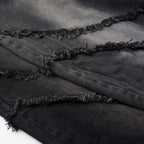 Tassel Vintage Patchwork Denim Baggy Jeans — fit shot
