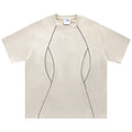 Striped Suede Loose T-Shirt — detail shot