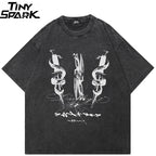 Punk Black Dark Snake Graphic T-Shirt — back view
