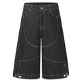 Wide Y2K Loose Denim Shorts — styling shot
