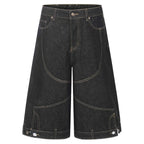 Wide Y2K Loose Denim Shorts — styling shot