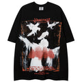 Graphic Printed Oversized T-Shirt — front view