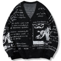 Vintage Letter Car Knit Oversized Sweater — styling shot