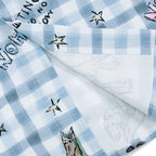 Cartoon Graphic Oversized Shirt — fabric close-up