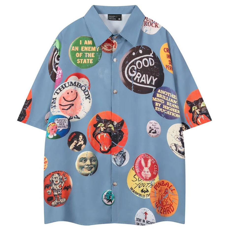 Cats Graphic Loose Shirt — styling shot