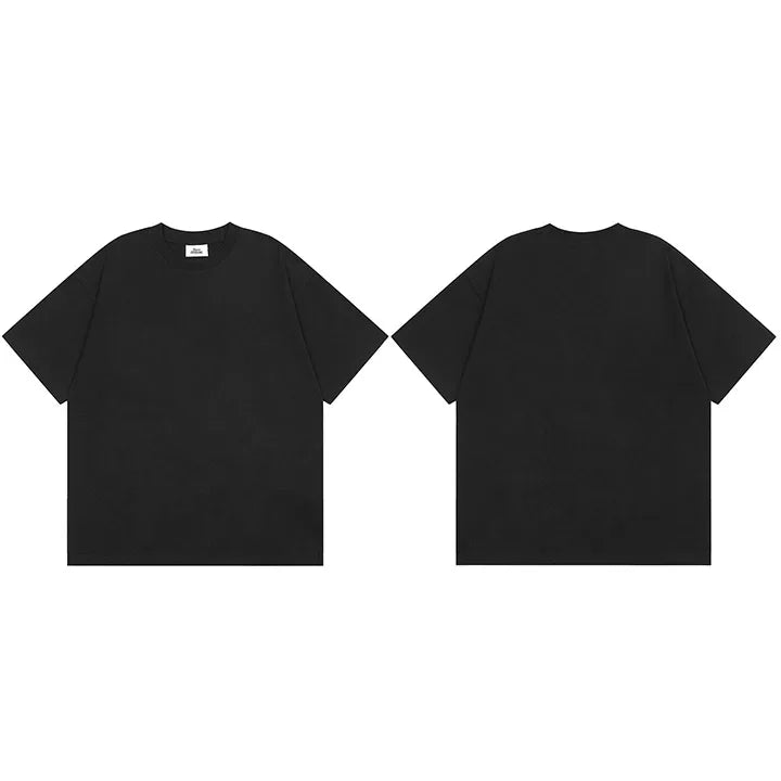 Plain Solid Color Loose T-Shirt — fabric close-up