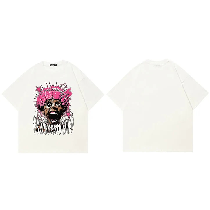 White Beige Graphic T-Shirt — styling shot