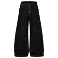 Loose Black Patchwork Denim Baggy Jeans — styling shot